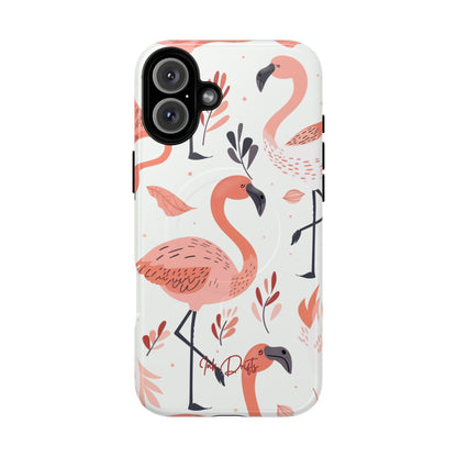 iPhone 16 Plus Glossy Phone Case - Flamingo Paradise | MagSafe iPhone Case