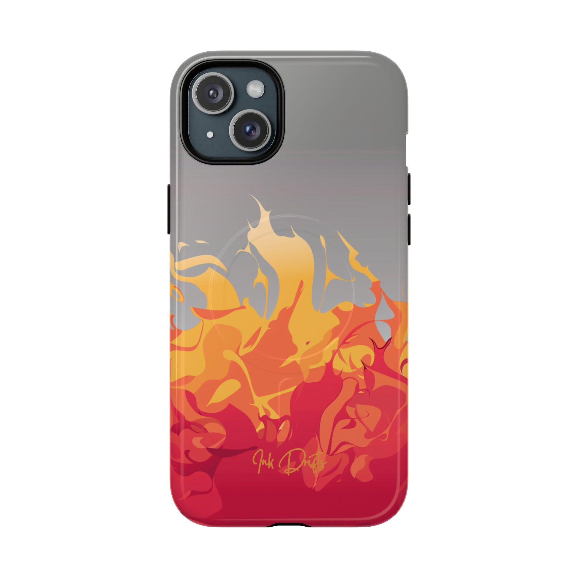 iPhone 15 Plus Glossy Phone Case - Flame Burst | MagSafe iPhone Case