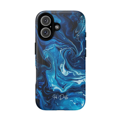 iPhone 16 Matte Phone Case - Blue Swirl | MagSafe iPhone Case