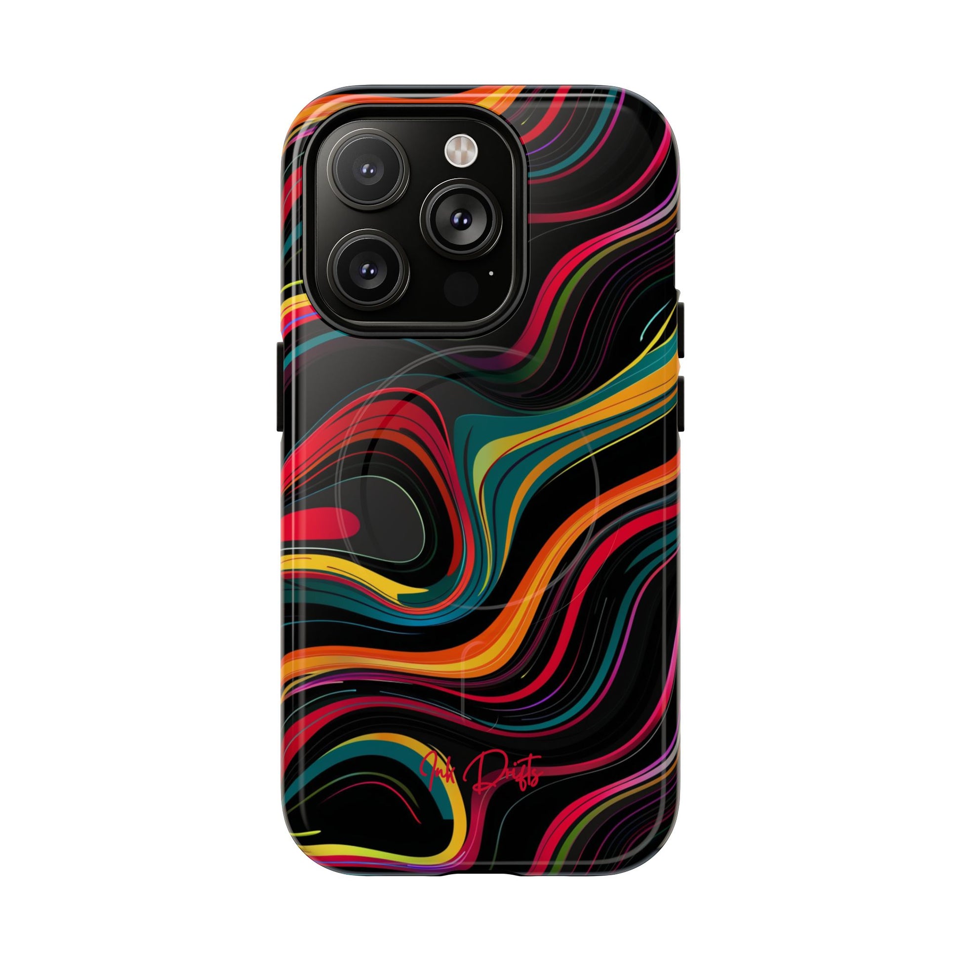 iPhone 14 Pro Glossy Phone Case - Vivid Currents | MagSafe iPhone Case