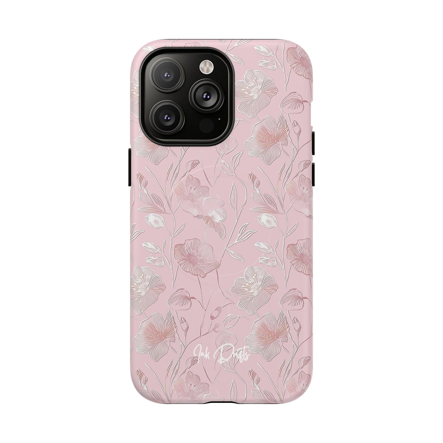 iPhone 14 Pro Max Matte Phone Case - Pink Flora | MagSafe iPhone Case