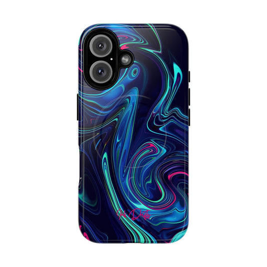 iPhone 16 Glossy Phone Case - Neon Abyss | MagSafe iPhone Case