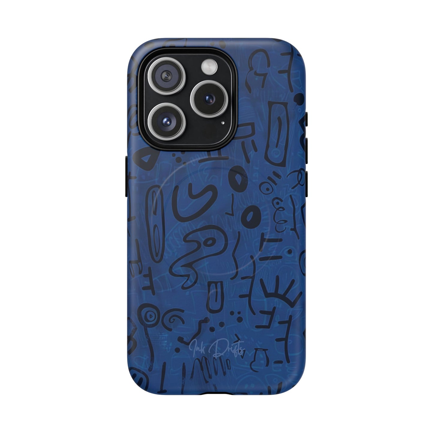 iPhone 15 Pro Matte Phone Case - Nocturnal Scribbles | MagSafe iPhone Case