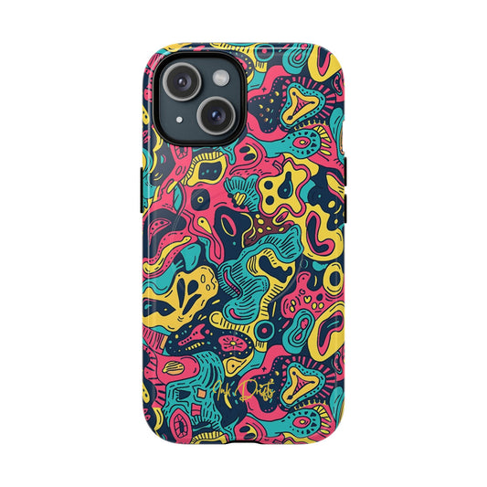 iPhone 15 Glossy Phone Case - Psychedelic Pop | MagSafe iPhone Case