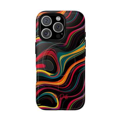 iPhone 16 Pro Glossy Phone Case - Vivid Currents | MagSafe iPhone Case