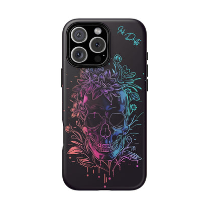 iPhone 16 Pro Max Matte Phone Case - Neon Skull | MagSafe iPhone Case