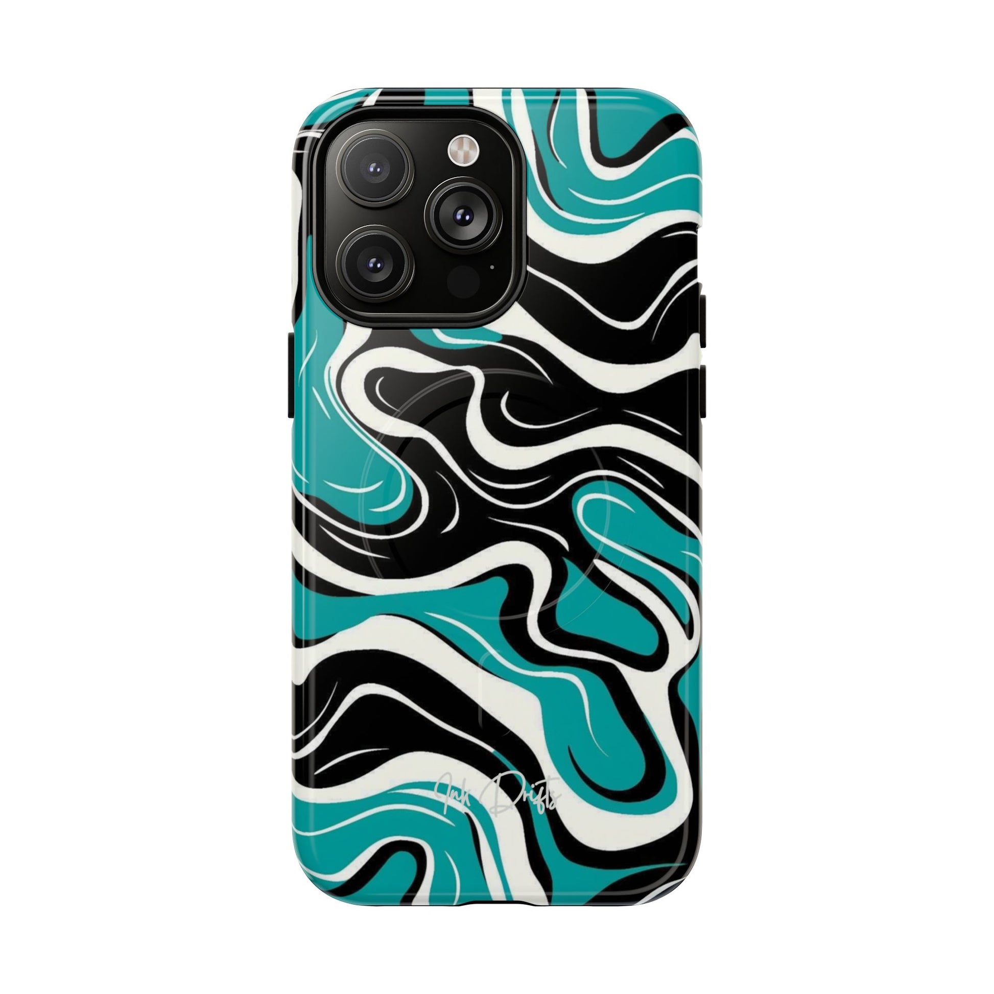 iPhone 14 Pro Max Glossy Phone Case - Teal Tempest | MagSafe iPhone Case