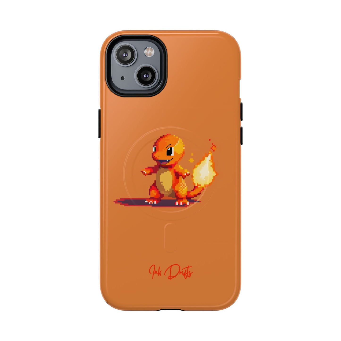 iPhone 14 Plus Glossy Phone Case - Pixel Charmander | MagSafe iPhone Case