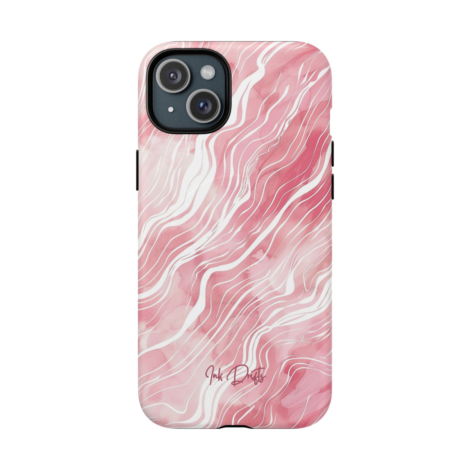 iPhone 15 Plus Matte Phone Case - Blush Waves | MagSafe iPhone Case