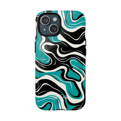 iPhone 15 Glossy Phone Case - Teal Tempest | MagSafe iPhone Case