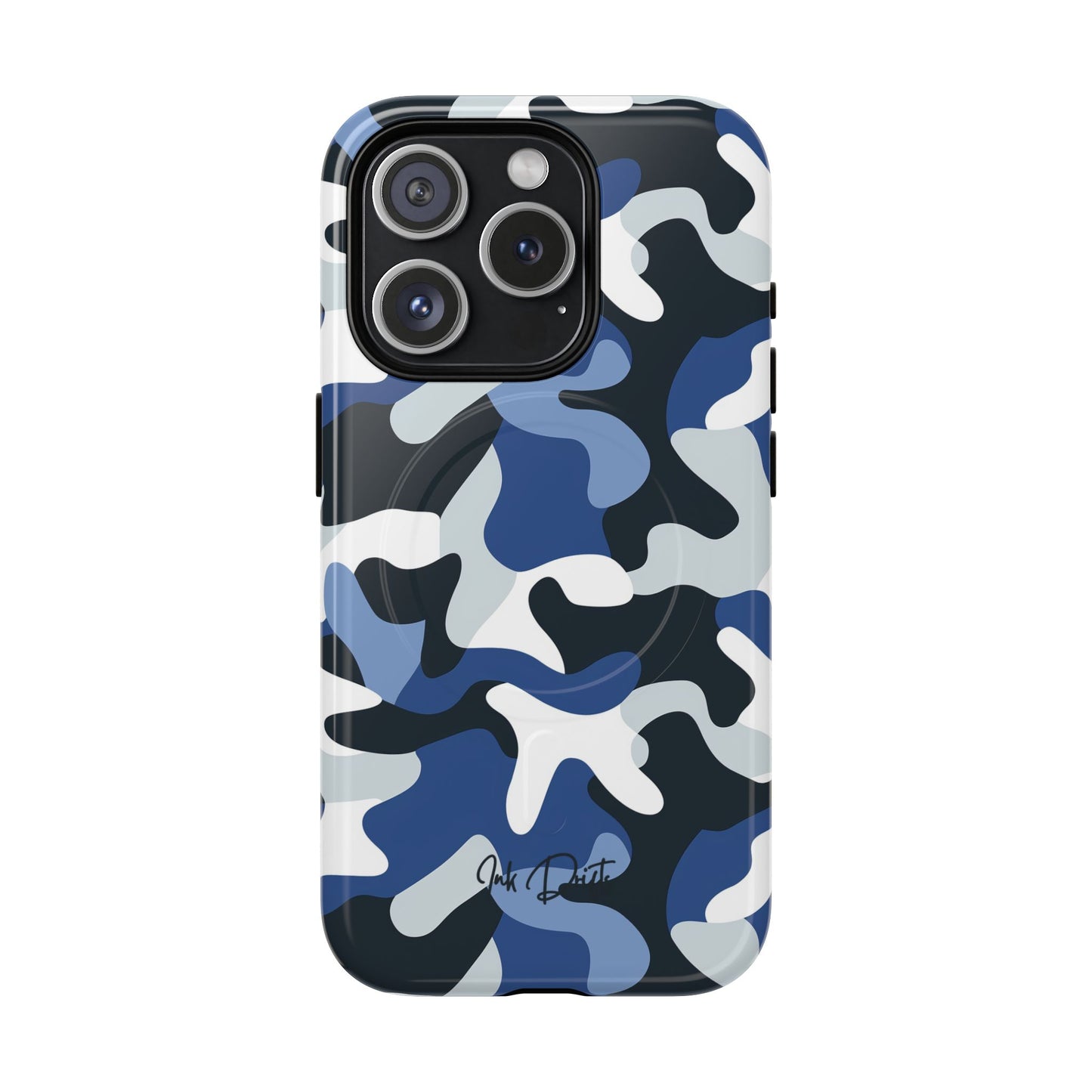 iPhone 15 Pro Glossy Phone Case - Arctic Camo | MagSafe iPhone Case