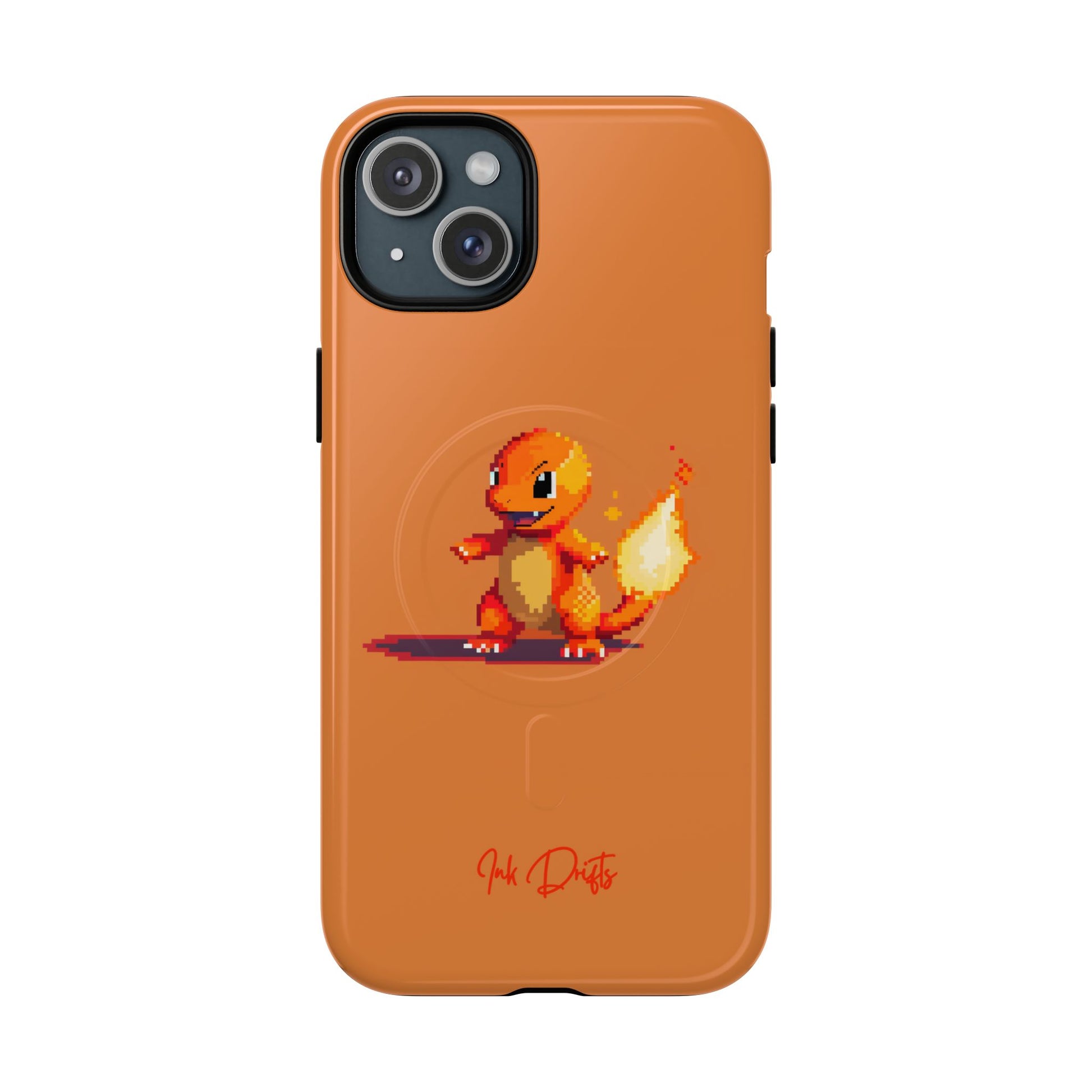 iPhone 15 Plus Glossy Phone Case - Pixel Charmander | MagSafe iPhone Case