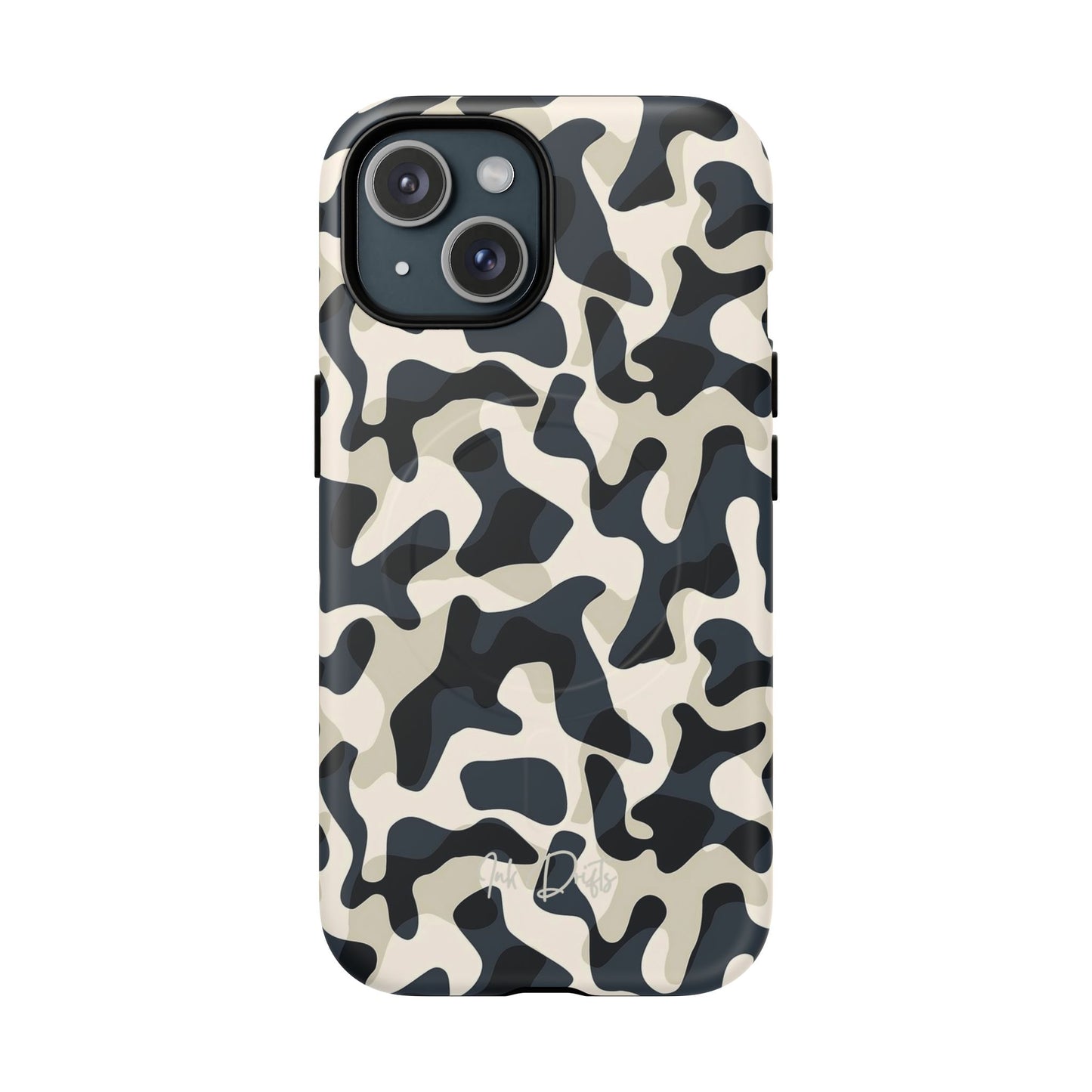 iPhone 15 Matte Phone Case - Monochrome Camo | MagSafe iPhone Case