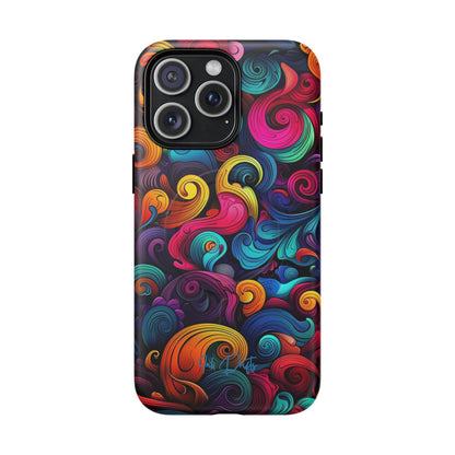 iPhone 15 Pro Max Matte Phone Case - Psychedelic Waves | MagSafe iPhone Case