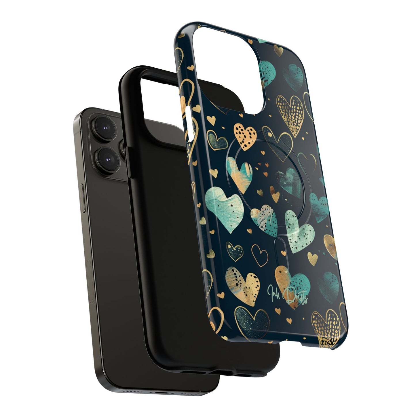 Phone Case - Golden Hearts | MagSafe iPhone Case