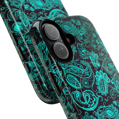 Phone Case - Teal Paisley | MagSafe iPhone Case