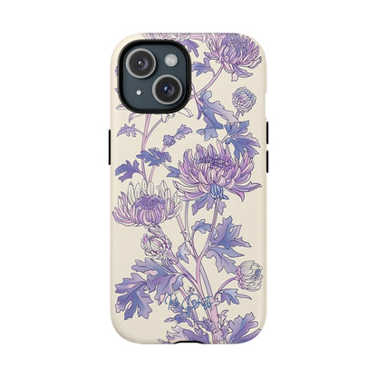 iPhone 15 Matte Phone Case - Lavender Bloom | MagSafe iPhone Case