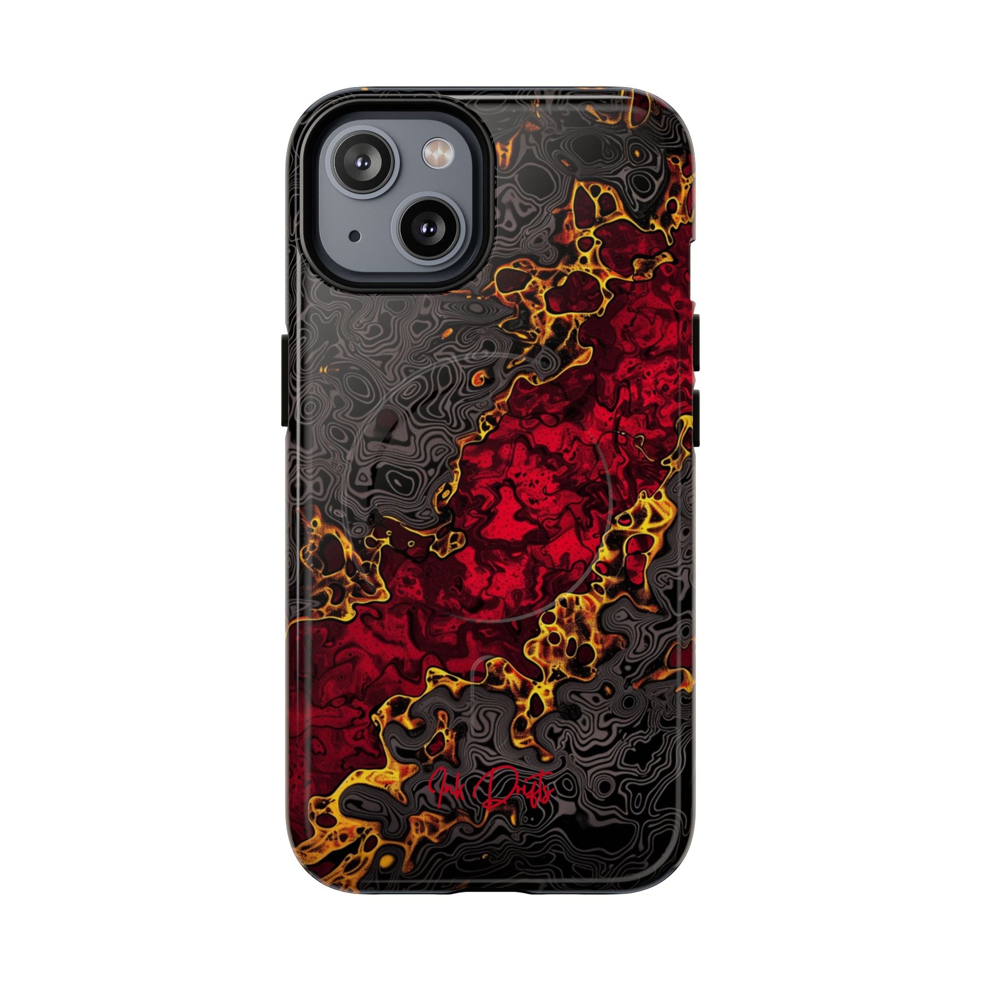 iPhone 14 Glossy Phone Case - Volcanic Veins | MagSafe iPhone Case