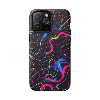 iPhone 14 Pro Max Matte Phone Case - Neon Tangles | MagSafe iPhone Case