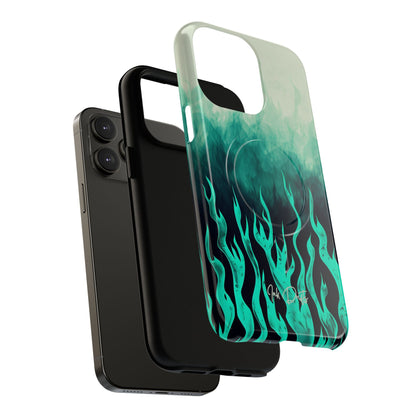 Phone Case - Teal Inferno | MagSafe iPhone Case