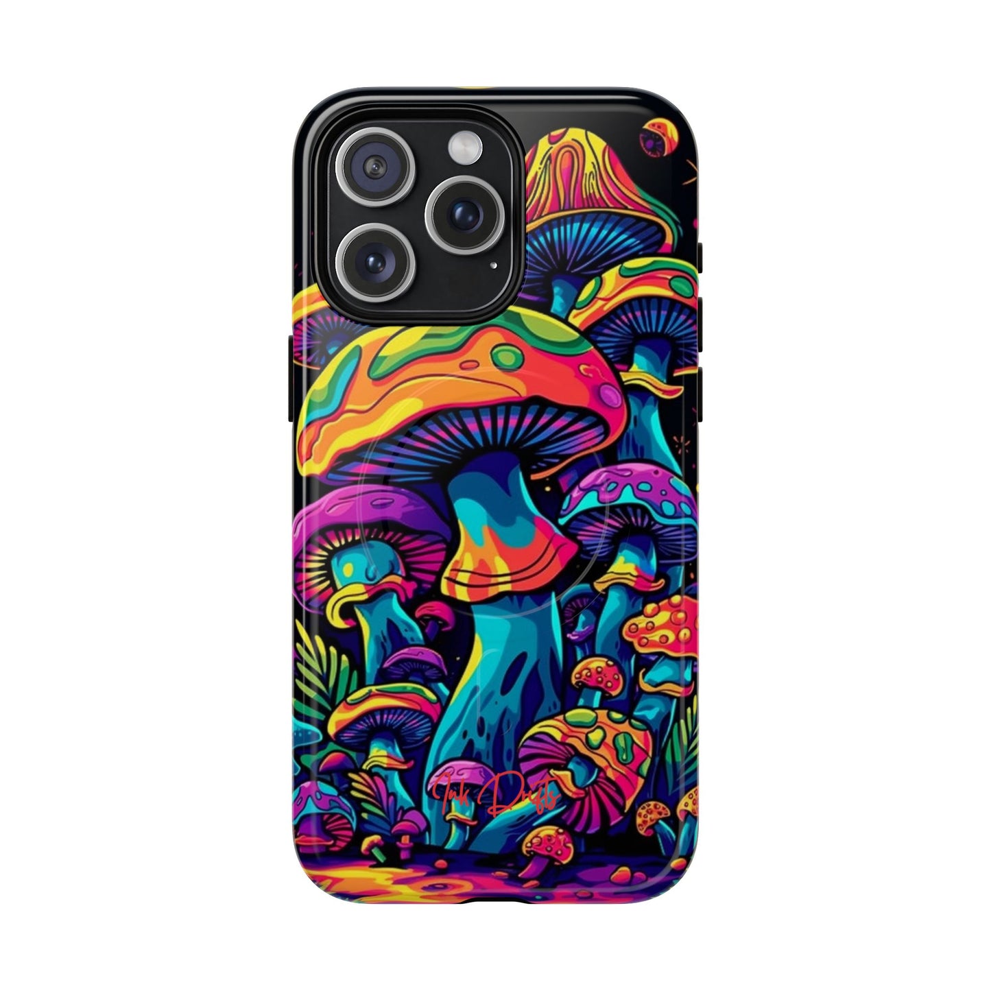 iPhone 15 Pro Max Glossy Phone Case - Psychedelic Fungi | MagSafe iPhone Case