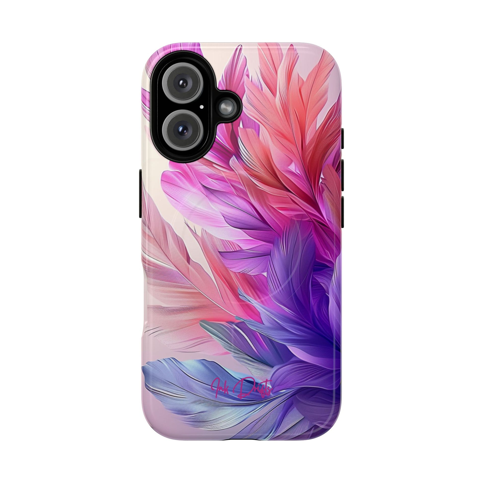 iPhone 16 Glossy Phone Case - Feather Bliss | MagSafe iPhone Case