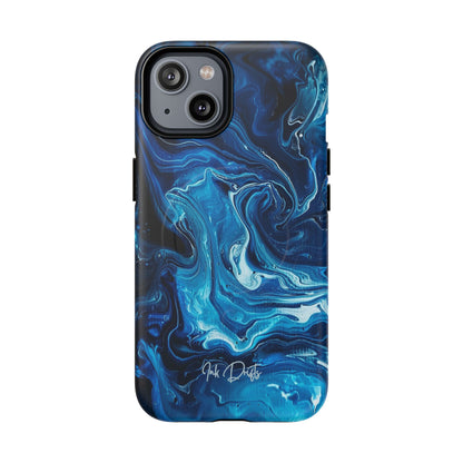 iPhone 14 Matte Phone Case - Blue Swirl | MagSafe iPhone Case