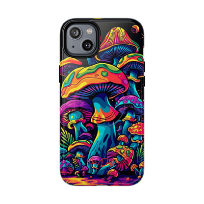 iPhone 14 Plus Glossy Phone Case - Psychedelic Fungi | MagSafe iPhone Case