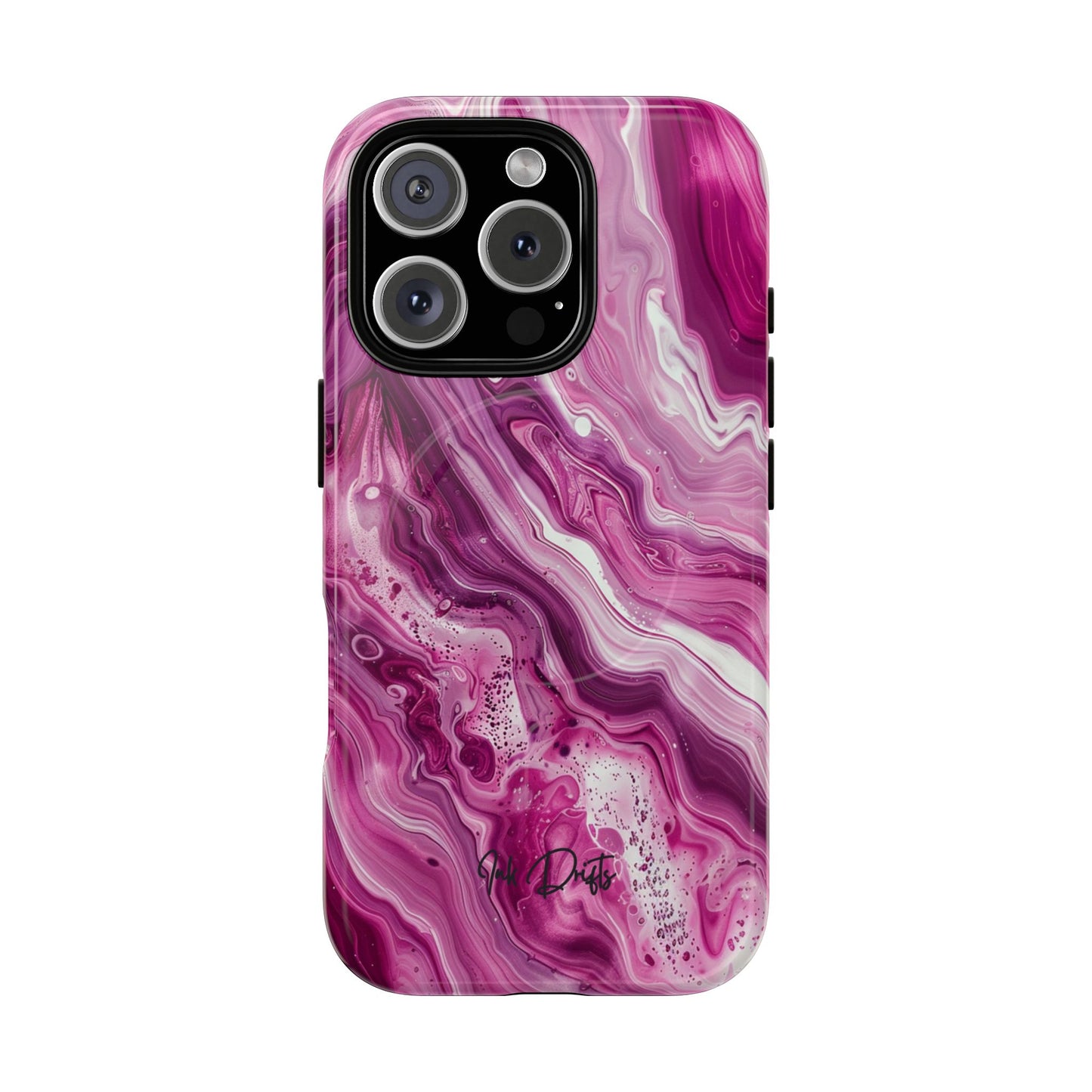 iPhone 16 Pro Glossy Phone Case - Pink Marble | MagSafe iPhone Case