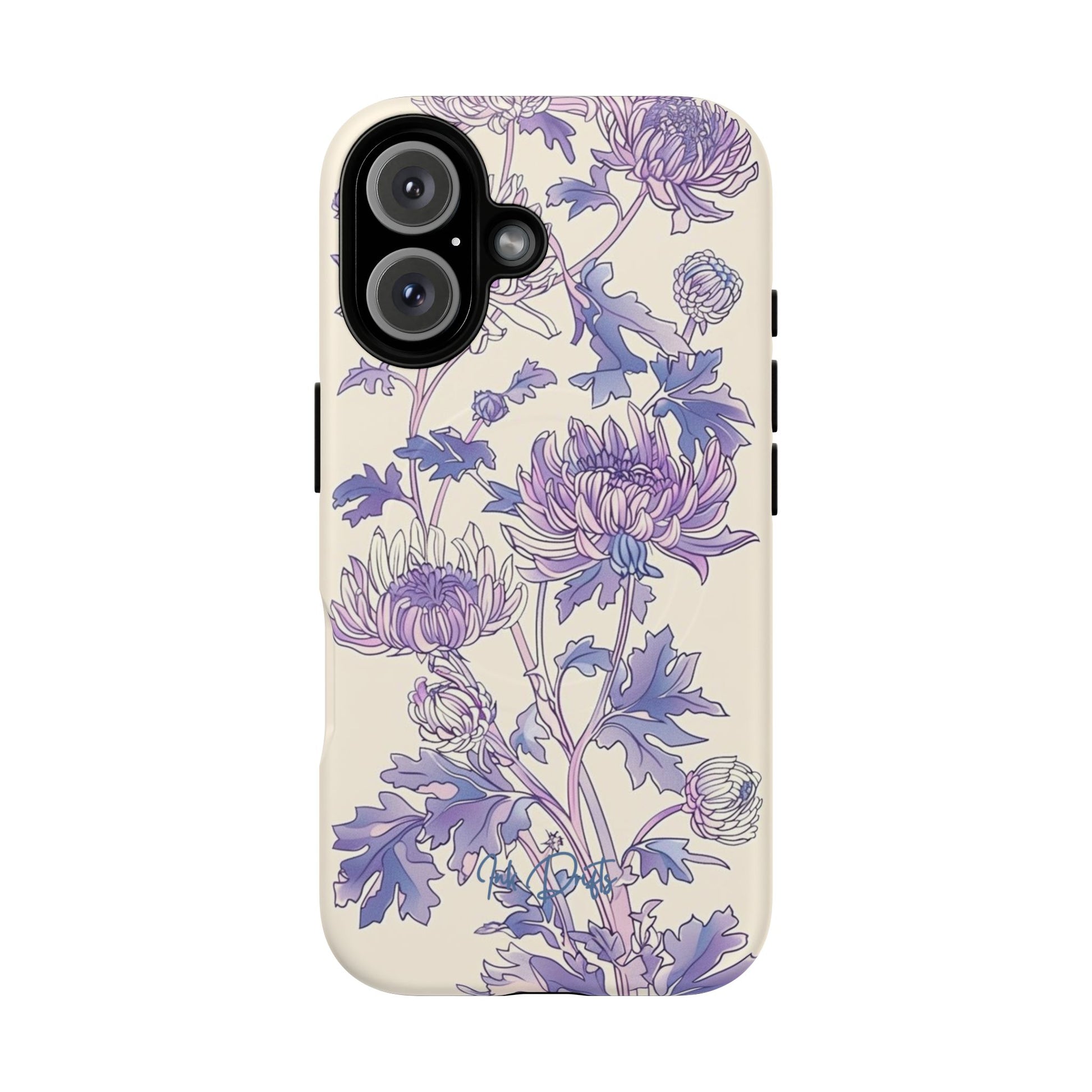 iPhone 16 Matte Phone Case - Lavender Bloom | MagSafe iPhone Case