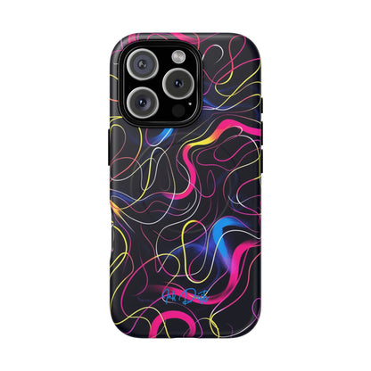 iPhone 16 Pro Matte Phone Case - Neon Tangles | MagSafe iPhone Case