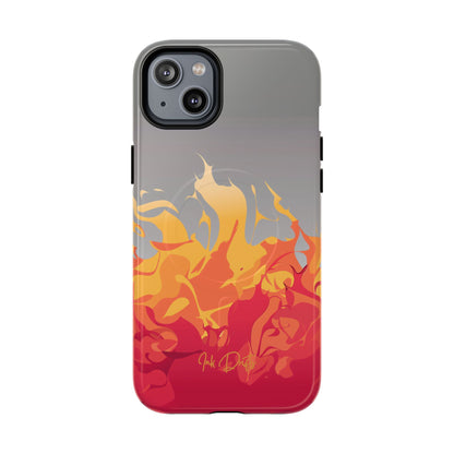 iPhone 14 Plus Glossy Phone Case - Flame Burst | MagSafe iPhone Case