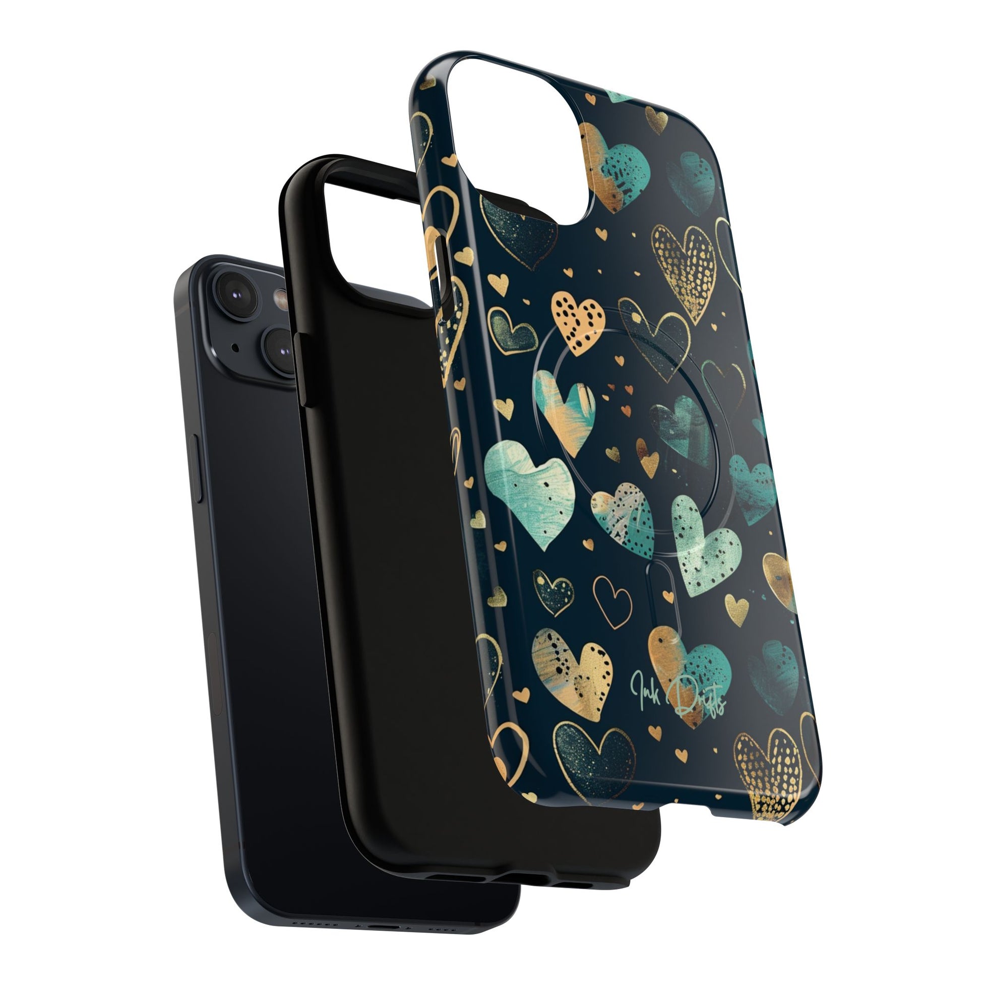 Phone Case - Golden Hearts | MagSafe iPhone Case