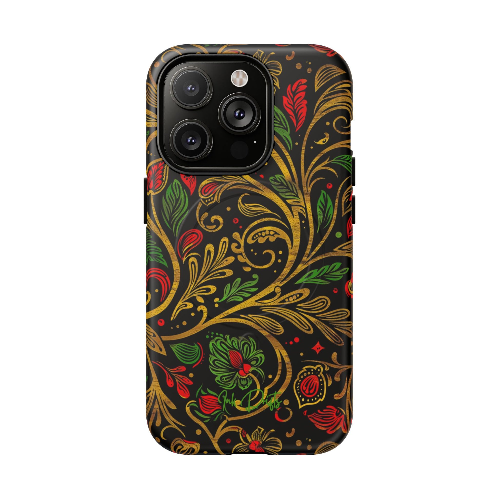 iPhone 14 Pro Matte Phone Case - Golden Vines | MagSafe iPhone Case