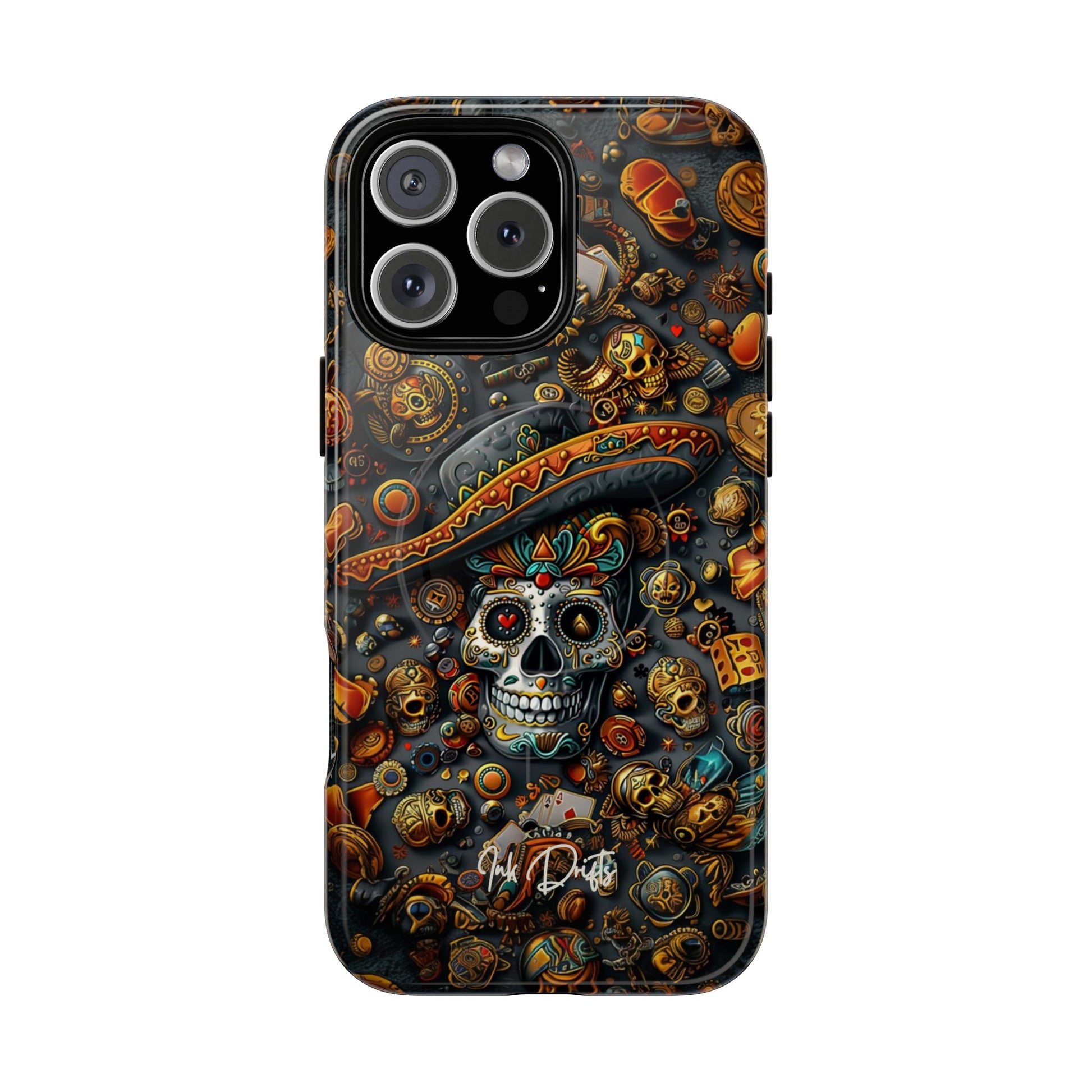 iPhone 16 Pro Max Glossy Phone Case - Aztec Gold | MagSafe iPhone Case