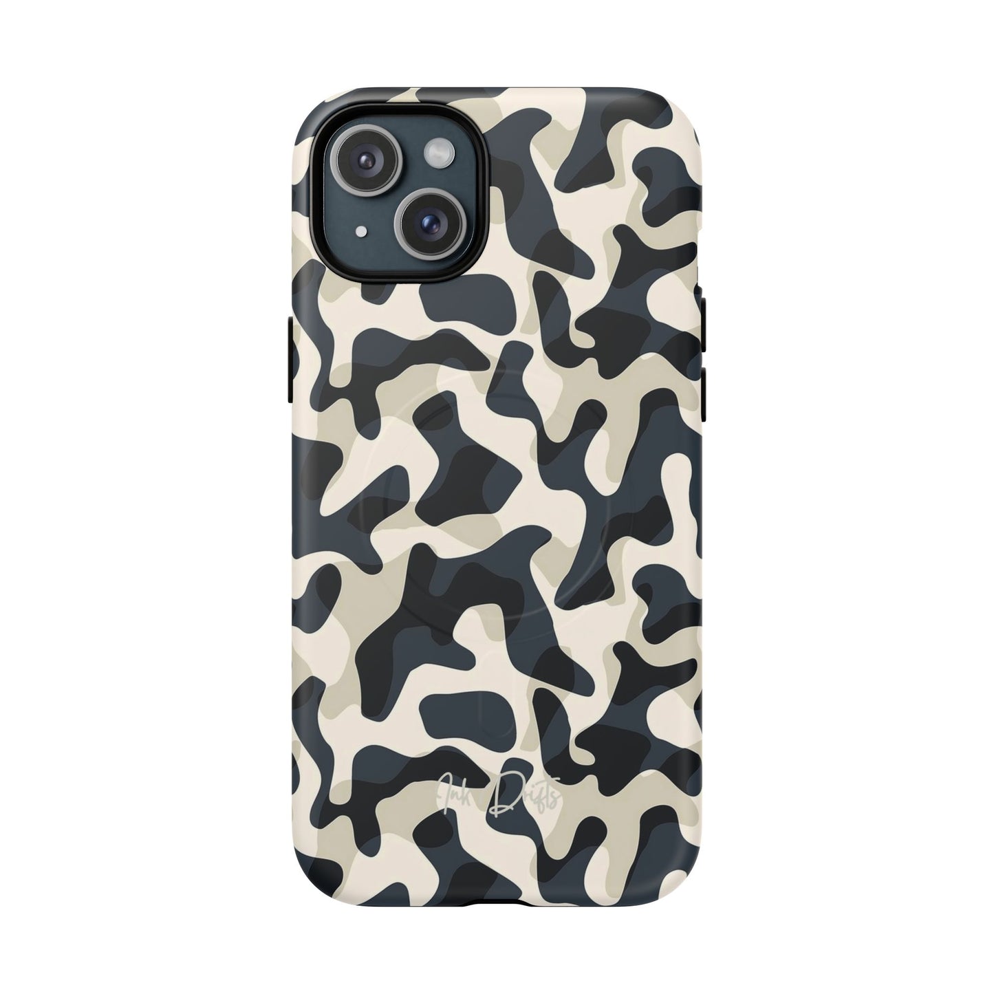 iPhone 15 Plus Matte Phone Case - Monochrome Camo | MagSafe iPhone Case