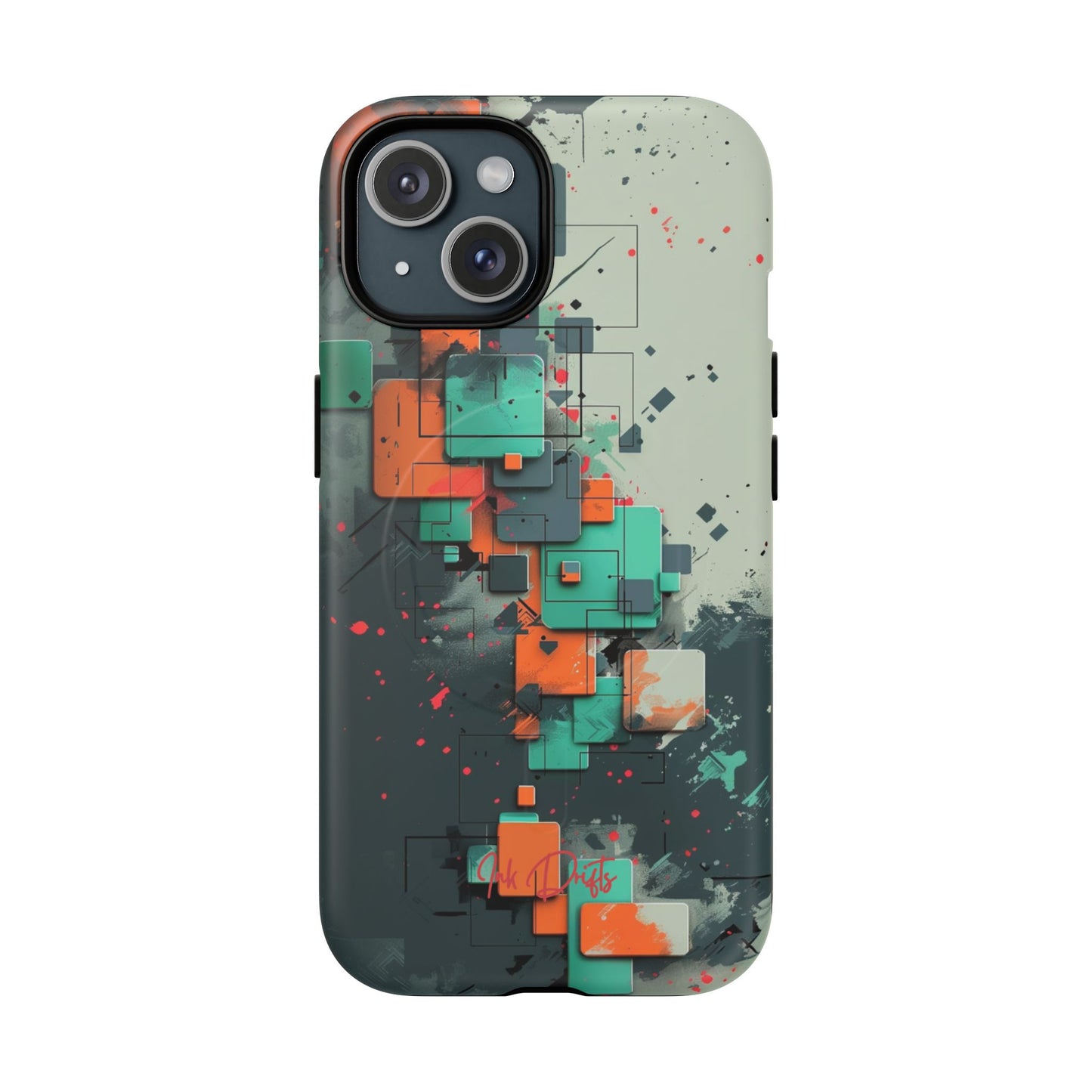 iPhone 15 Matte Phone Case - Techno Mosaic | MagSafe iPhone Case