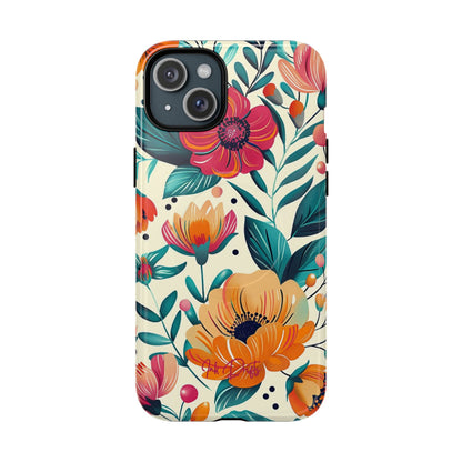 iPhone 15 Plus Glossy Phone Case - Floral Garden | MagSafe iPhone Case