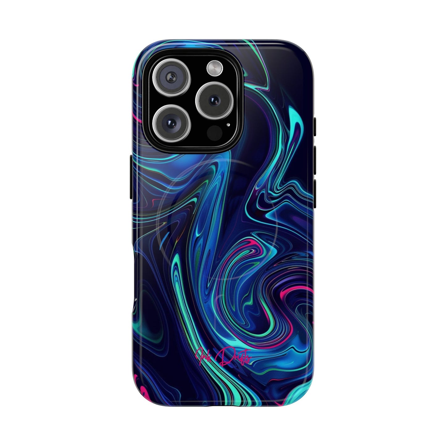 iPhone 16 Pro Glossy Phone Case - Neon Abyss | MagSafe iPhone Case