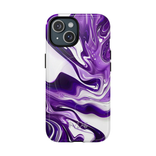 iPhone 15 Glossy Phone Case - Violet Vortex | MagSafe iPhone Case