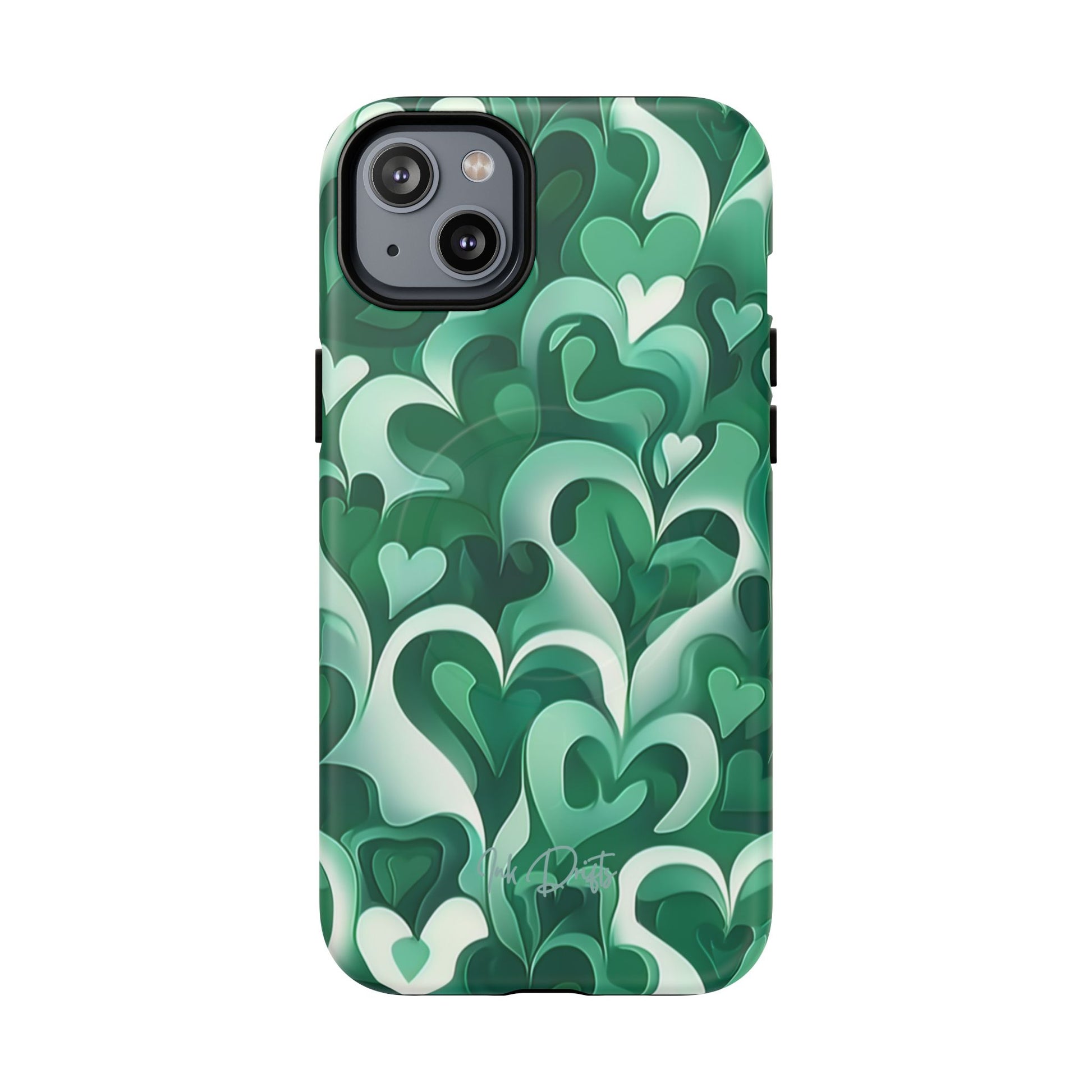 iPhone 14 Plus Matte Phone Case - Emerald Love | MagSafe iPhone Case