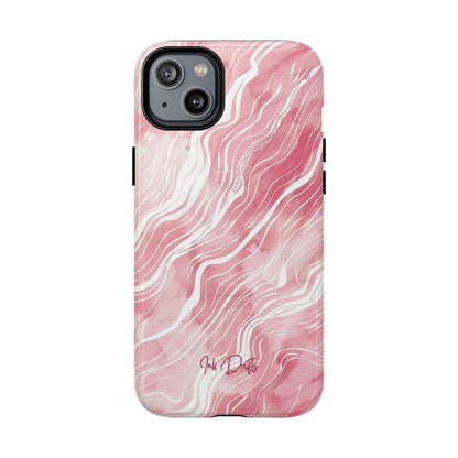 iPhone 14 Plus Glossy Phone Case - Blush Waves | MagSafe iPhone Case