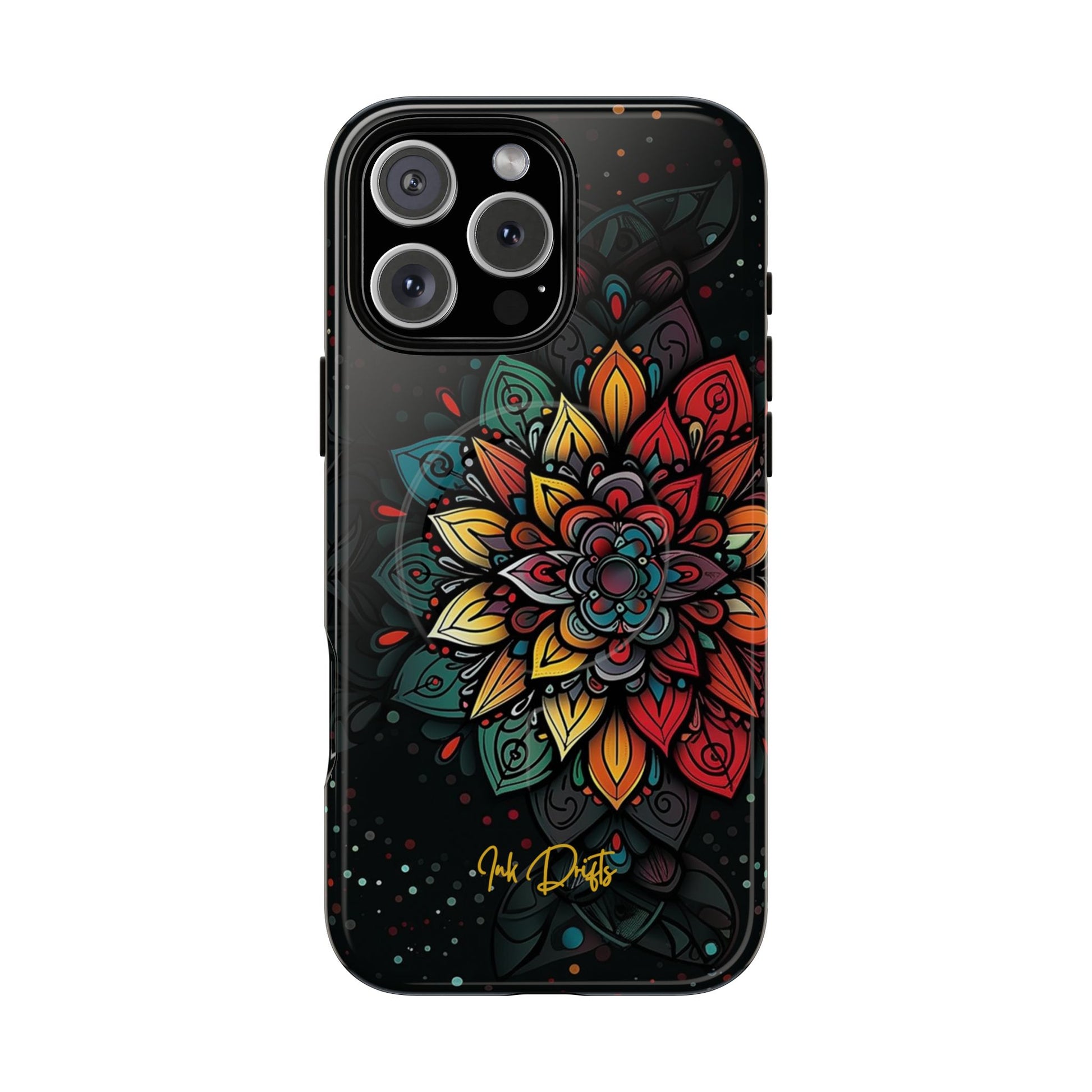 iPhone 16 Pro Max Glossy Phone Case - Mandala Radiance | MagSafe iPhone Case