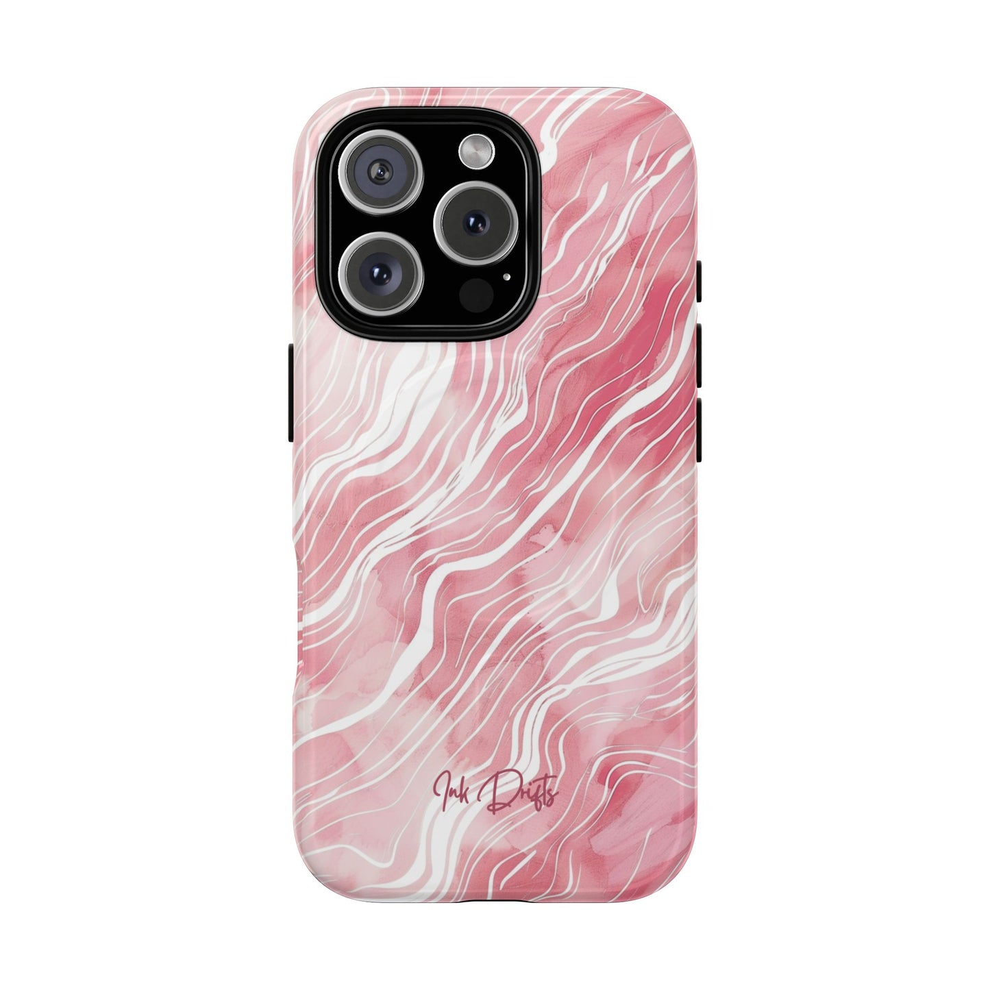 iPhone 16 Pro Glossy Phone Case - Blush Waves | MagSafe iPhone Case