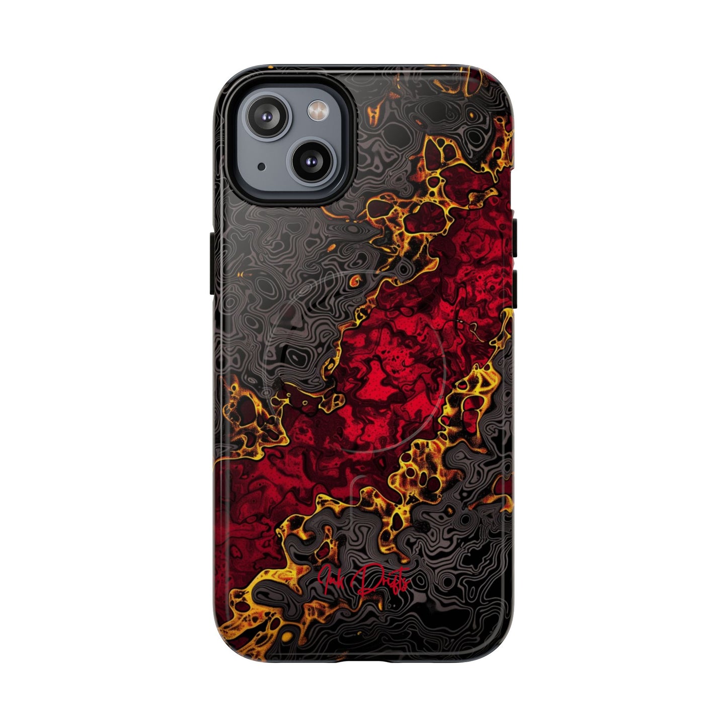 iPhone 14 Plus Glossy Phone Case - Volcanic Veins | MagSafe iPhone Case