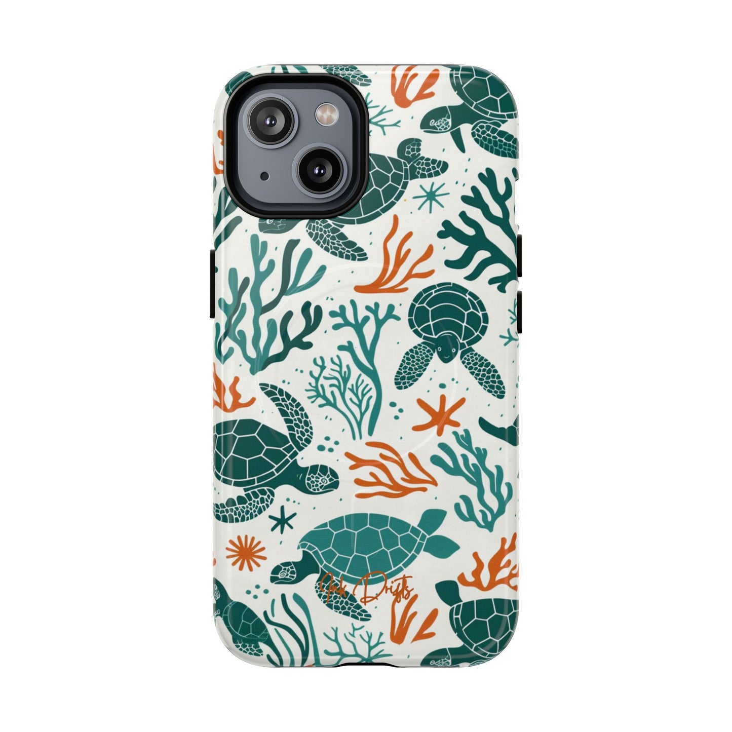 iPhone 14 Glossy Phone Case - Turtle Tango | MagSafe iPhone Case