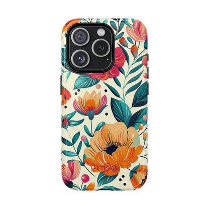 iPhone 15 Pro Glossy Phone Case - Floral Garden | MagSafe iPhone Case