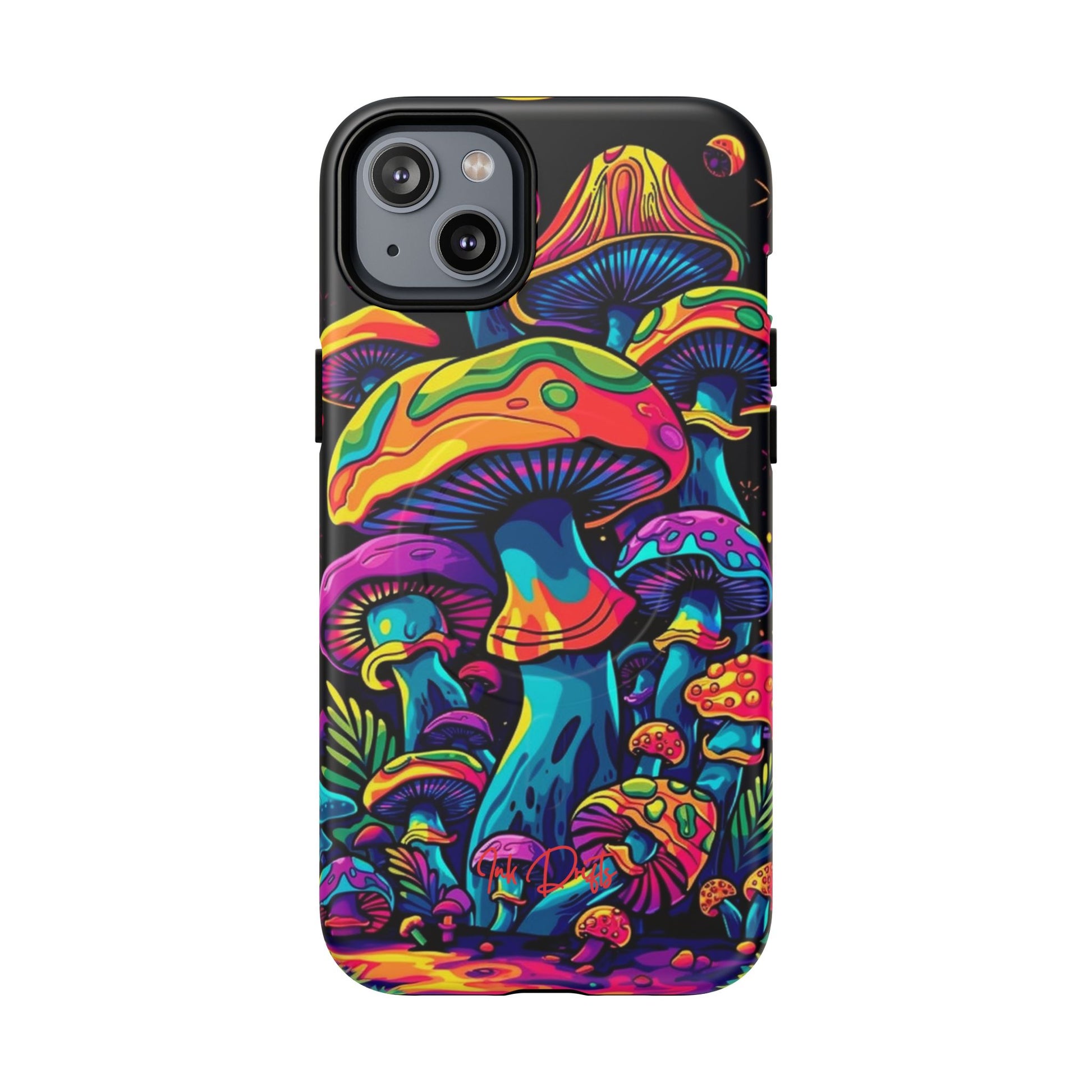 iPhone 14 Plus Matte Phone Case - Psychedelic Fungi | MagSafe iPhone Case