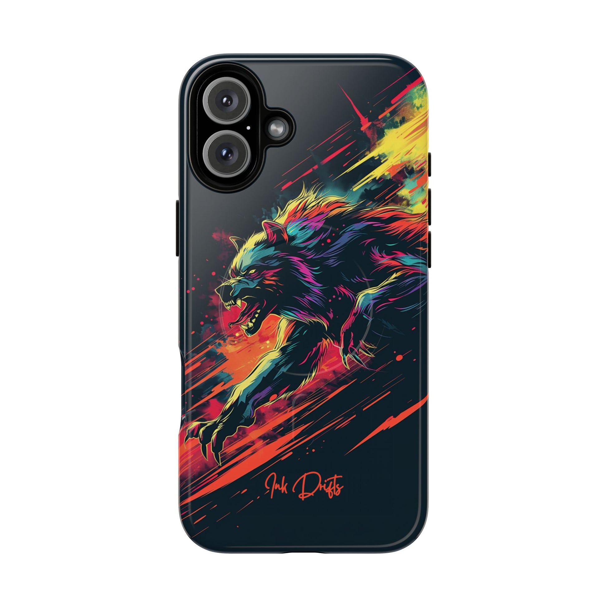 iPhone 16 Plus Glossy Phone Case - Lunar Werewolf | MagSafe iPhone Case