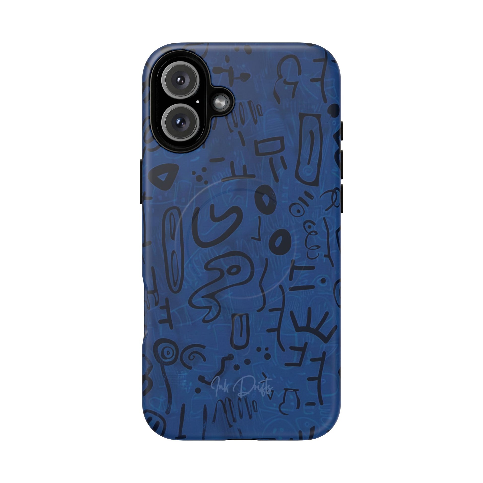 iPhone 16 Plus Matte Phone Case - Nocturnal Scribbles | MagSafe iPhone Case